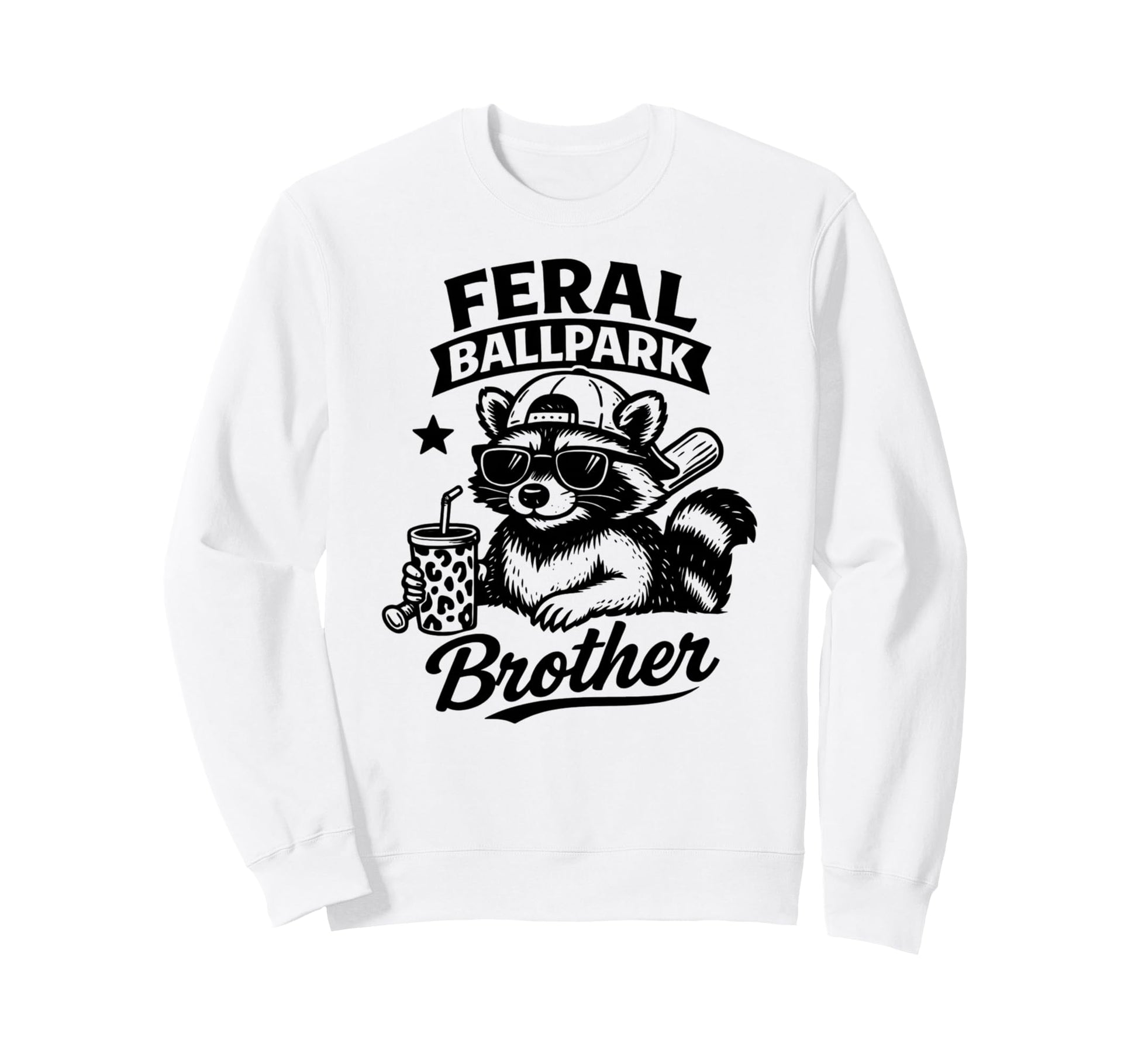 Raccoon And Scooter Feral Ballpark Sweatshirt - Aesthetic Graphic Unisex - T-Shirt, Sweatshirt, Hoodie