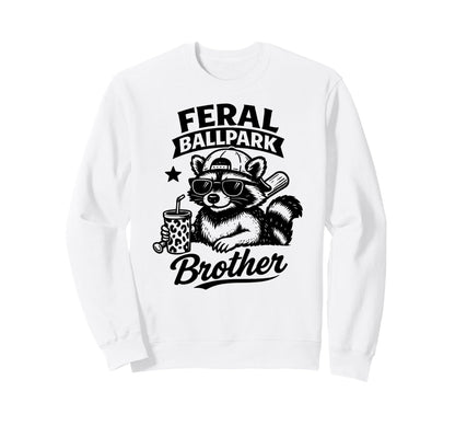 Raccoon And Scooter Feral Ballpark Sweatshirt - Aesthetic Graphic Unisex - T-Shirt, Sweatshirt, Hoodie