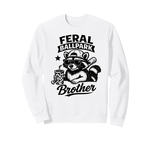 Raccoon And Scooter Feral Ballpark Sweatshirt - Aesthetic Graphic Unisex - T-Shirt, Sweatshirt, Hoodie
