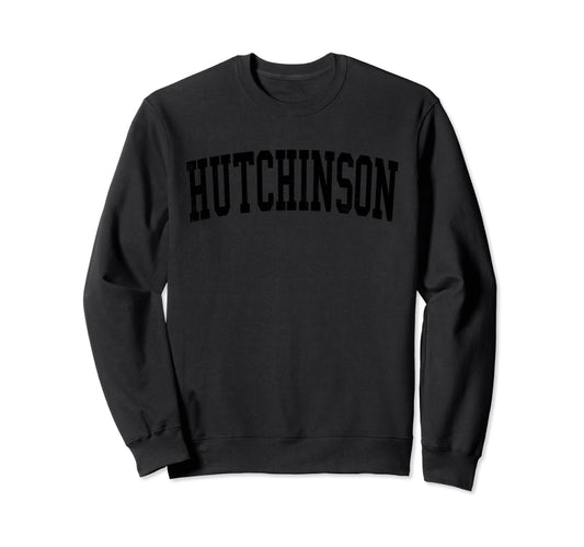 Hutchinson Ks Distressed Black Varsity Sweatshirt - Custom Art Print Unisex - T-Shirt, Sweatshirt, Hoodie
