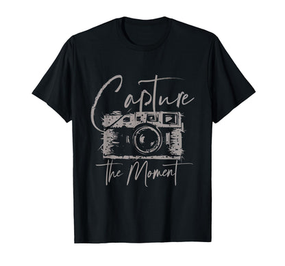 Capture Moment Photography Camera Photo T-Shirt - Unique Graphic Unisex - T-Shirt, Sweatshirt, Hoodie