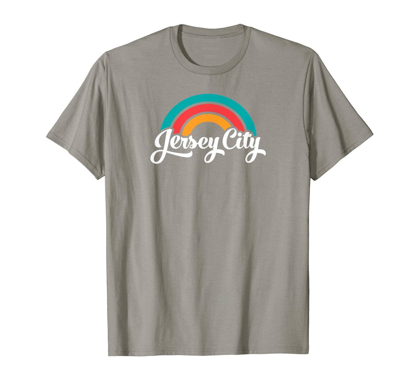 Jersey City Nj Script Rainbow T-Shirt - Aesthetic Graphic Men Women - T-Shirt, Sweatshirt, Hoodie