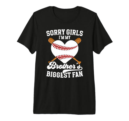 Brothers Biggest Fan Baseball Sister T-Shirt - Graphic Print Men Women - T-Shirt, Sweatshirt, Hoodie