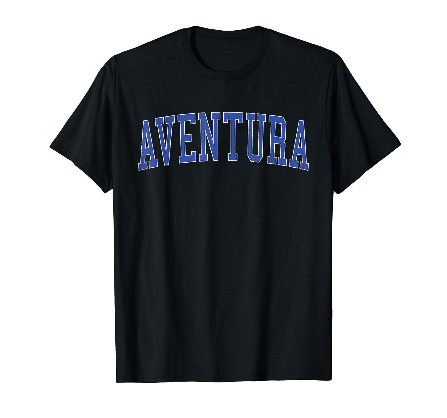 Aventura Fl Distressed Blue Varsity T-Shirt - Unique Graphic for Adults - T-Shirt, Sweatshirt, Hoodie