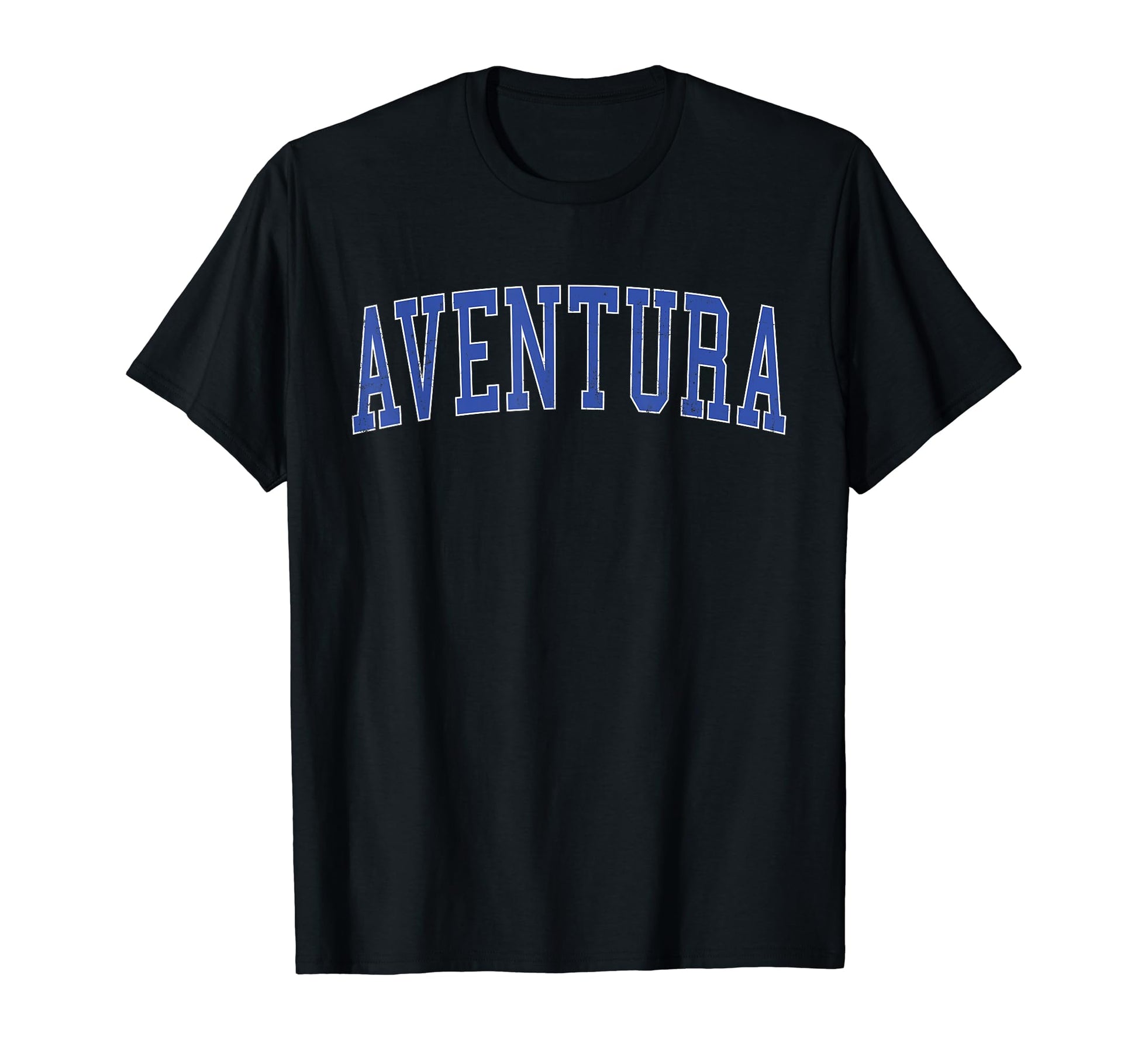 Aventura Fl Distressed Blue Varsity T-Shirt - Unique Graphic for Adults - T-Shirt, Sweatshirt, Hoodie