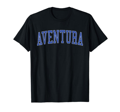 Aventura Fl Distressed Blue Varsity T-Shirt - Unique Graphic for Adults - T-Shirt, Sweatshirt, Hoodie