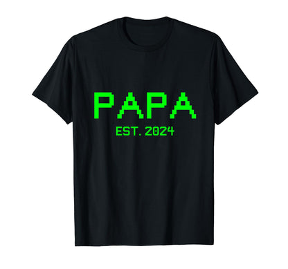 Papa Est 2024 Gamer Papa 2024 T-Shirt - Casual Everyday Wear for Adults - T-Shirt, Sweatshirt, Hoodie