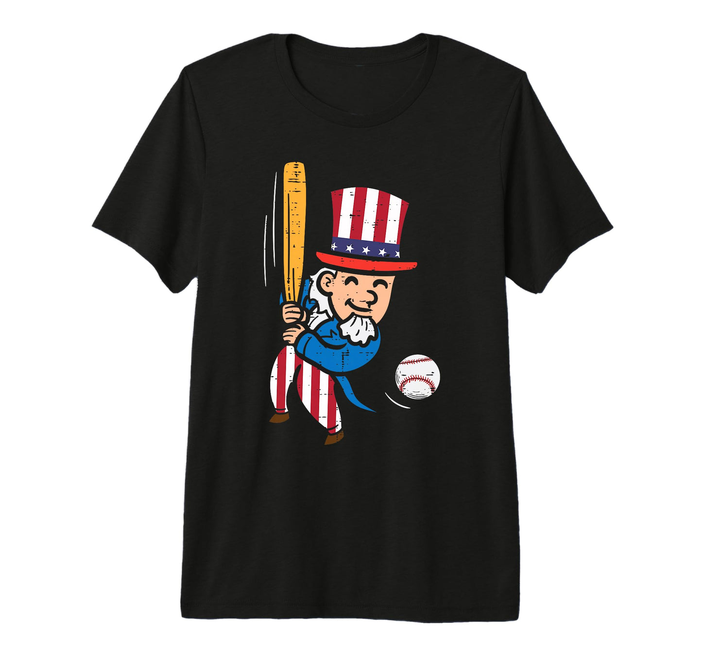 Uncle Sam Playing Baseball 4Th July T-Shirt - Aesthetic Graphic Unisex - T-Shirt, Sweatshirt, Hoodie