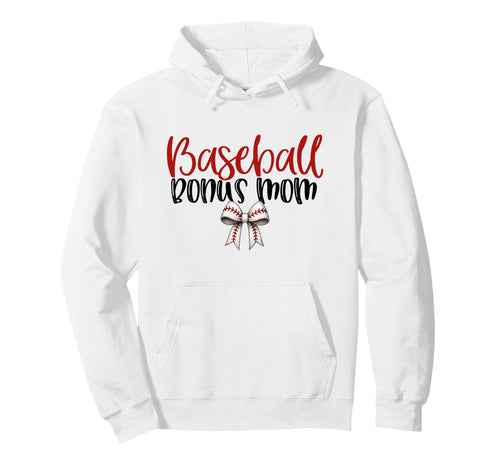 Baseball Bonus Mom Coquette Bow Game Hoodie - Minimalist Print for Adults - T-Shirt, Sweatshirt, Hoodie