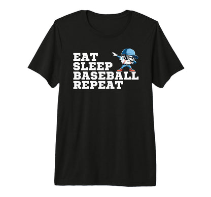 Eat Sleep Baseball Repeat Funny T-Shirt - Aesthetic Graphic Men Women - T-Shirt, Sweatshirt, Hoodie