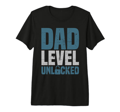 Mens Dad Level Unlocked Gamer Dad T-Shirt - Fun Novelty Design Men Women - T-Shirt, Sweatshirt, Hoodie
