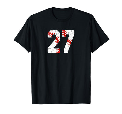 Baseball Player Jersey Number 27 27 T-Shirt - Custom Art Print Unisex - T-Shirt, Sweatshirt, Hoodie
