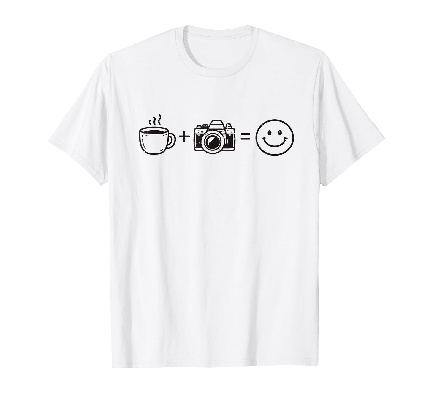Funny Photographer Coffee Camera Happy T-Shirt - Unique Graphic Unisex - T-Shirt, Sweatshirt, Hoodie
