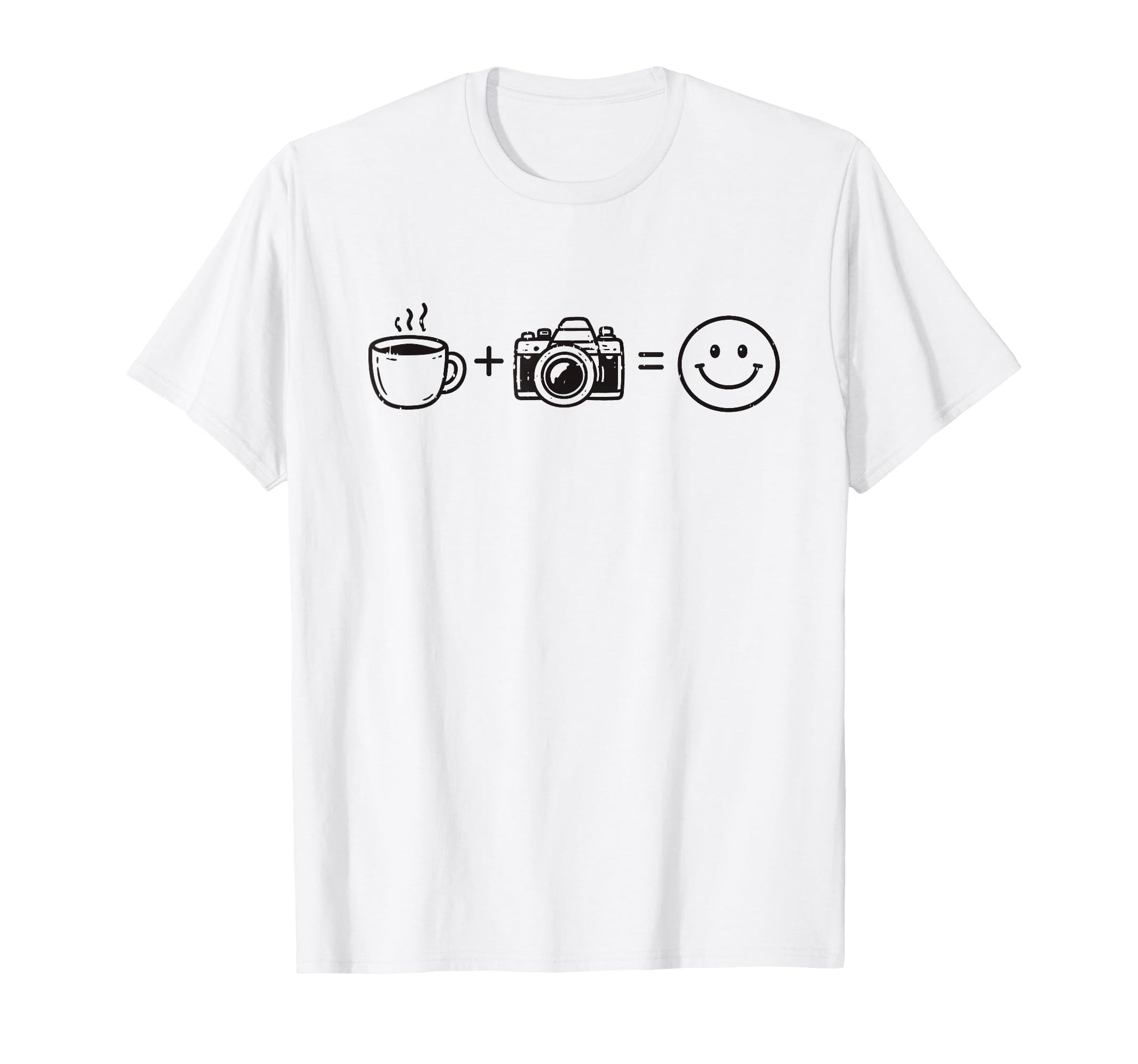 Funny Photographer Coffee Camera Happy T-Shirt - Unique Graphic Unisex - T-Shirt, Sweatshirt, Hoodie