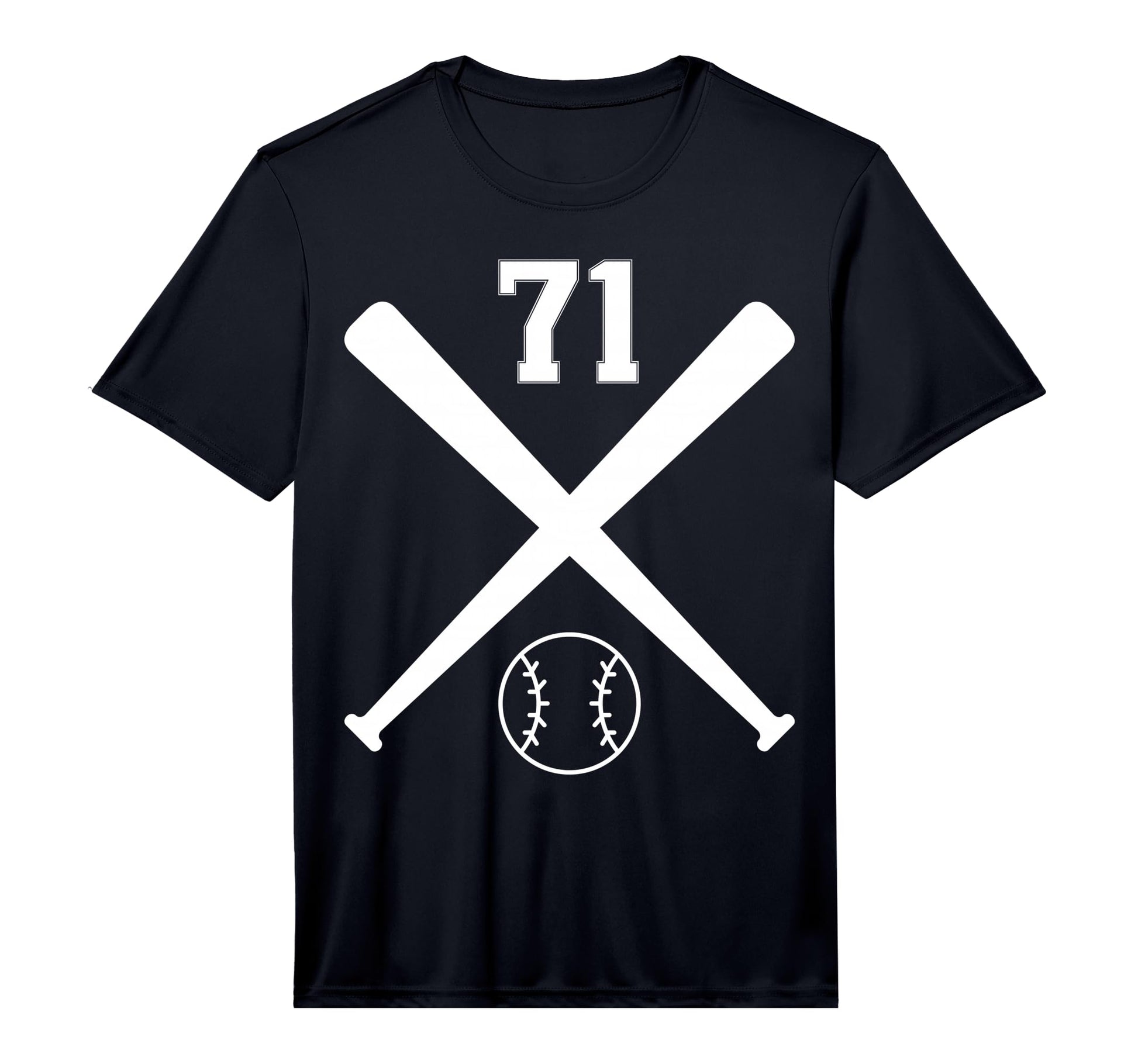 Baseball Softball Number 71 T-Shirt - Casual Everyday Wear Unisex - T-Shirt, Sweatshirt, Hoodie