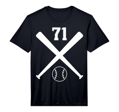 Baseball Softball Number 71 T-Shirt - Casual Everyday Wear Unisex - T-Shirt, Sweatshirt, Hoodie
