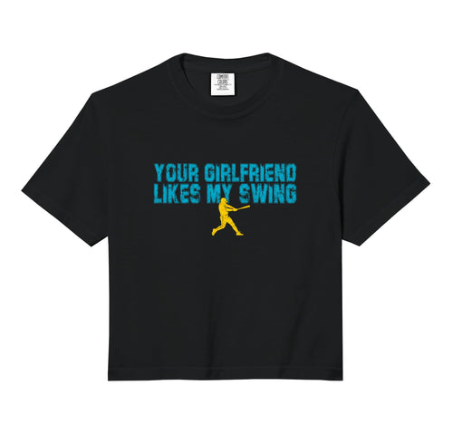 Your Girlfriend Likes My Swing Sweatshirt - Minimalist Print Men Women - T-Shirt, Sweatshirt, Hoodie