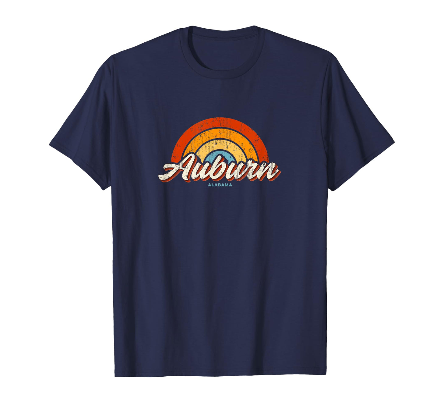 Auburn Alabama Al Rainbow 70S T-Shirt - Novelty Apparel Unisex - T-Shirt, Sweatshirt, Hoodie