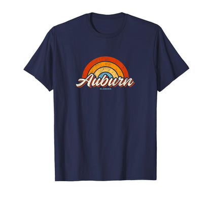 Auburn Alabama Al Rainbow 70S T-Shirt - Novelty Apparel Unisex - T-Shirt, Sweatshirt, Hoodie