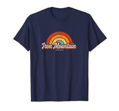 Iron Mountain Michigan Mi Rainbow 70S T-Shirt - Streetwear Style for Adults - T-Shirt, Sweatshirt, Hoodie