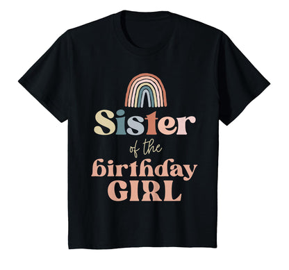 Sister Birthday Boho Rainbow Party T-Shirt - Minimalist Print Unisex - T-Shirt, Sweatshirt, Hoodie