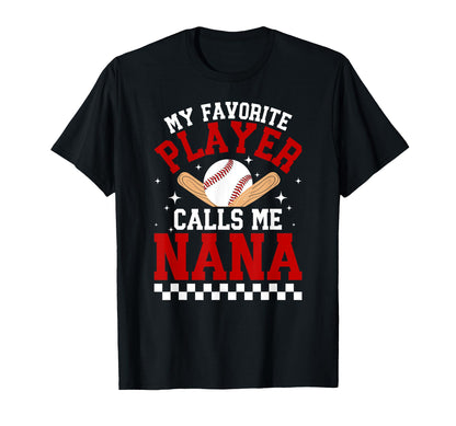 Proud Baseball Nana Baseball Player T-Shirt - Novelty Apparel for Adults - T-Shirt, Sweatshirt, Hoodie