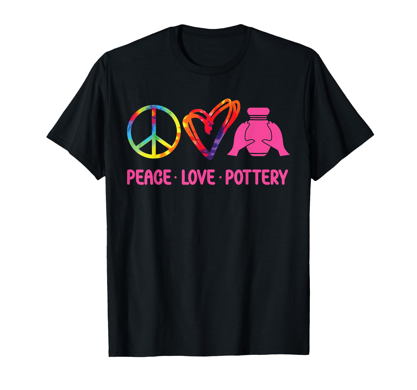 Pottery Ceramics Artist Tie Dye Peace T-Shirt - Trendy Graphic for Adults - T-Shirt, Sweatshirt, Hoodie