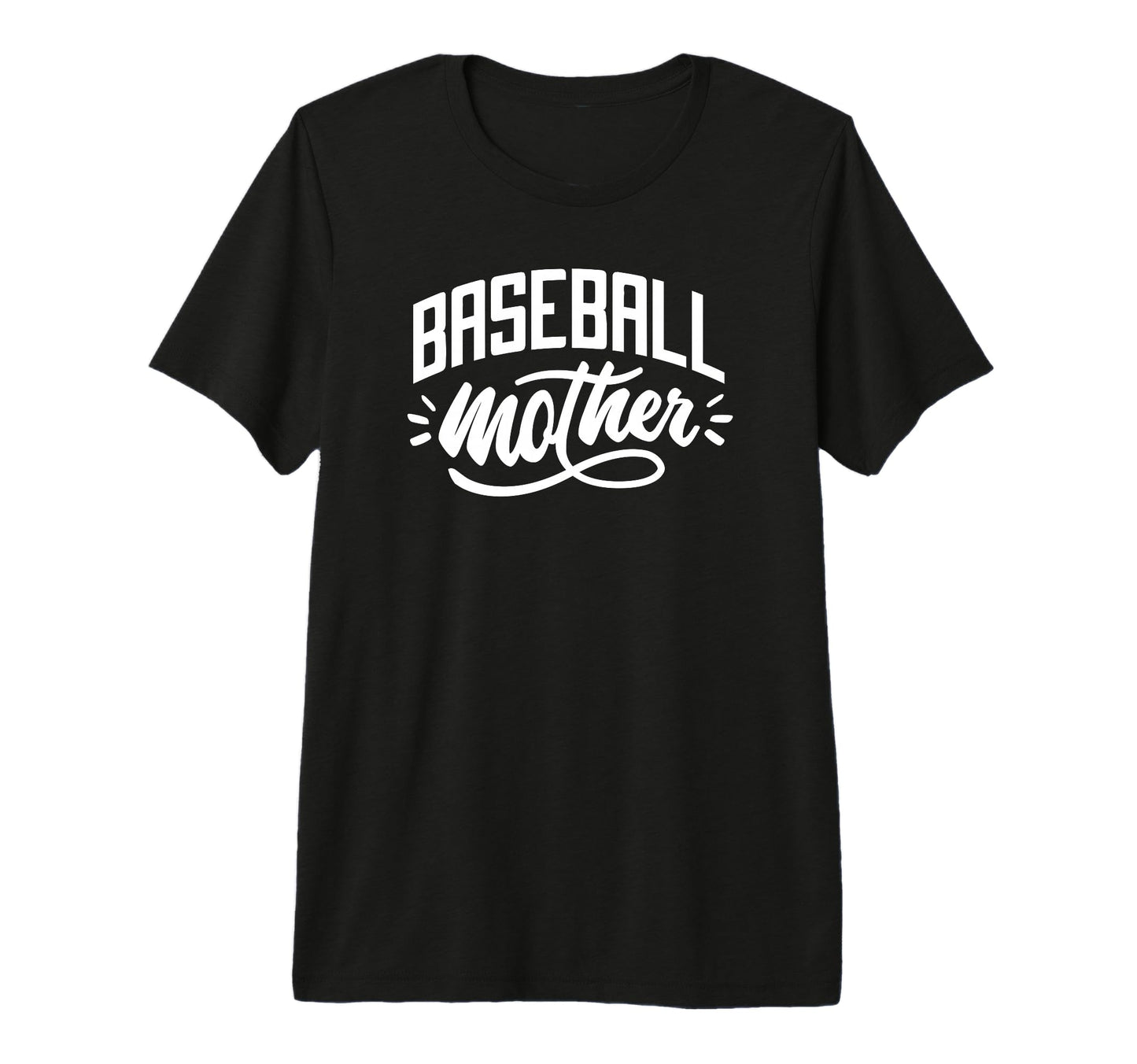 Baseball Mom Script Sports Fan Tri T-Shirt - Aesthetic Graphic for Adults - T-Shirt, Sweatshirt, Hoodie
