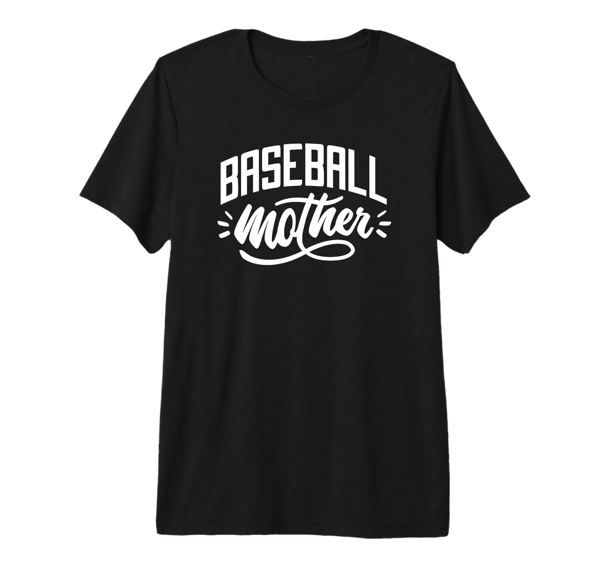 Baseball Mom Script Sports Fan Tri T-Shirt - Aesthetic Graphic for Adults - T-Shirt, Sweatshirt, Hoodie