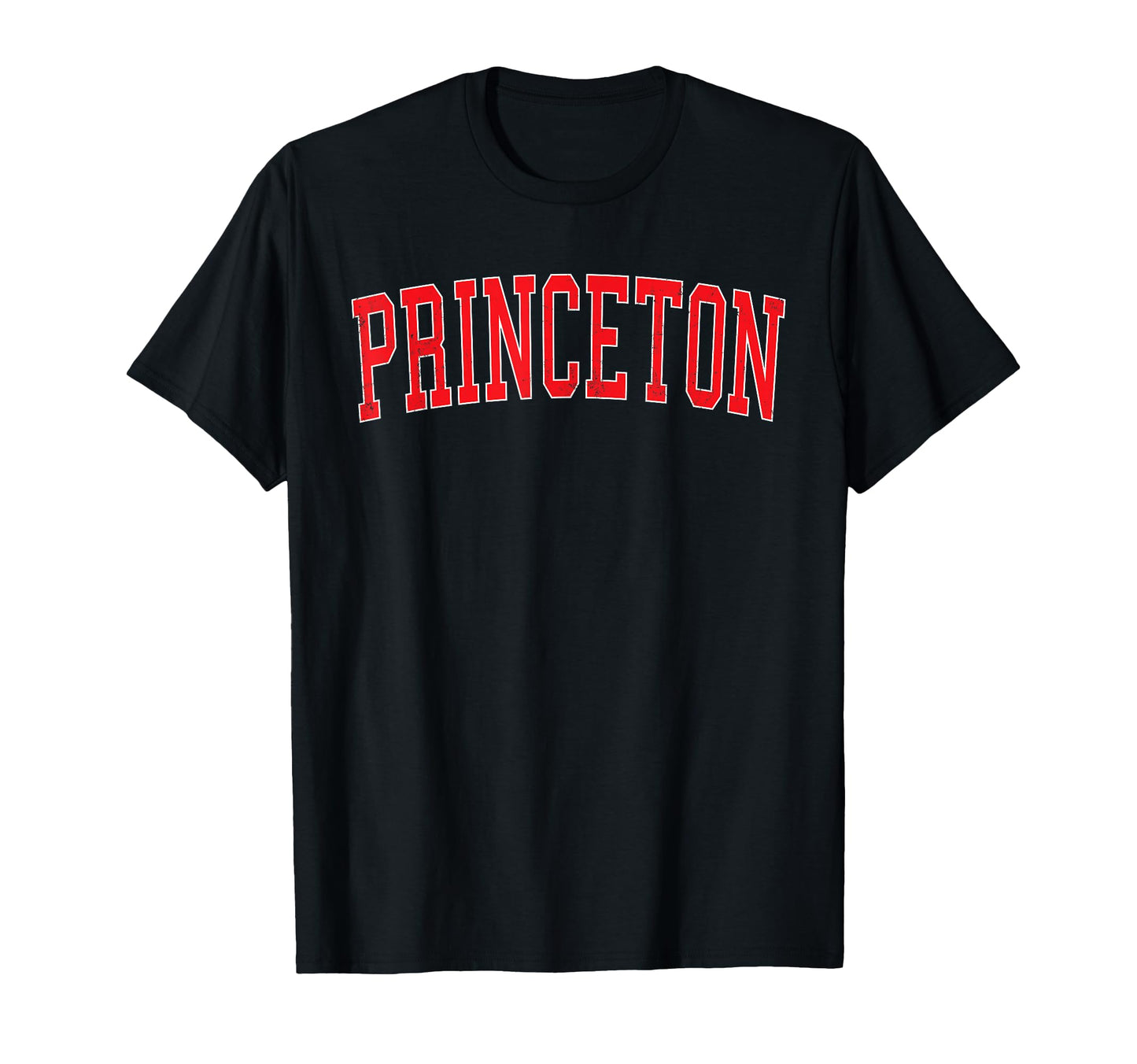 Princeton Fl Distressed Red Varsity T-Shirt - Minimalist Print for Adults - T-Shirt, Sweatshirt, Hoodie