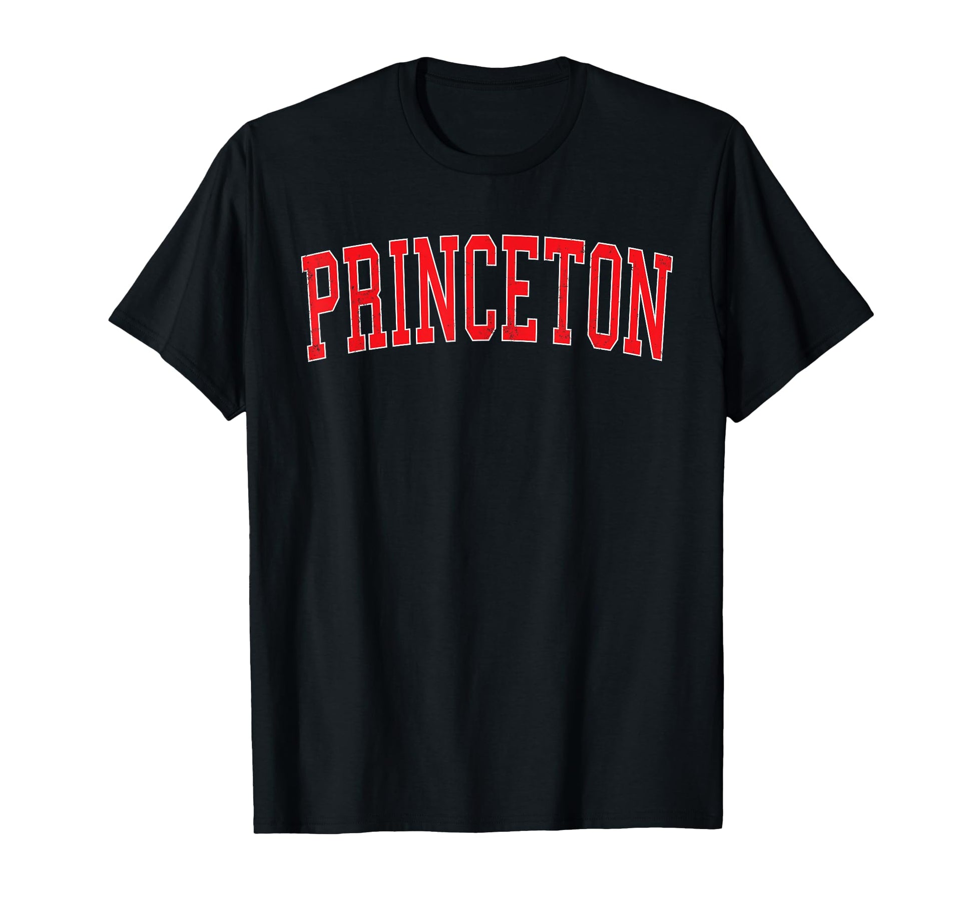 Princeton Fl Distressed Red Varsity T-Shirt - Minimalist Print for Adults - T-Shirt, Sweatshirt, Hoodie