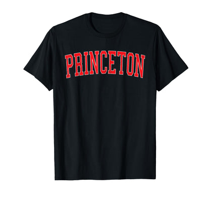 Princeton Fl Distressed Red Varsity T-Shirt - Minimalist Print for Adults - T-Shirt, Sweatshirt, Hoodie