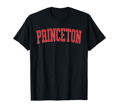 Princeton Fl Distressed Red Varsity T-Shirt - Minimalist Print for Adults - T-Shirt, Sweatshirt, Hoodie