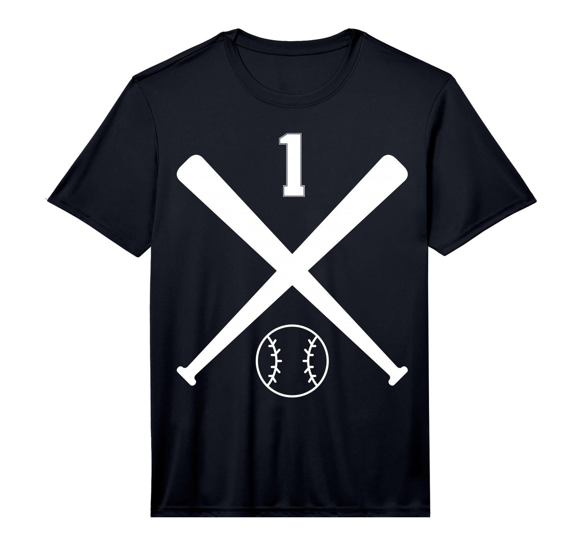 1 Baseball Softball Number Performance T-Shirt - Novelty Apparel for Adults - T-Shirt, Sweatshirt, Hoodie