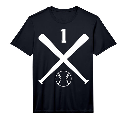 1 Baseball Softball Number Performance T-Shirt - Novelty Apparel for Adults - T-Shirt, Sweatshirt, Hoodie