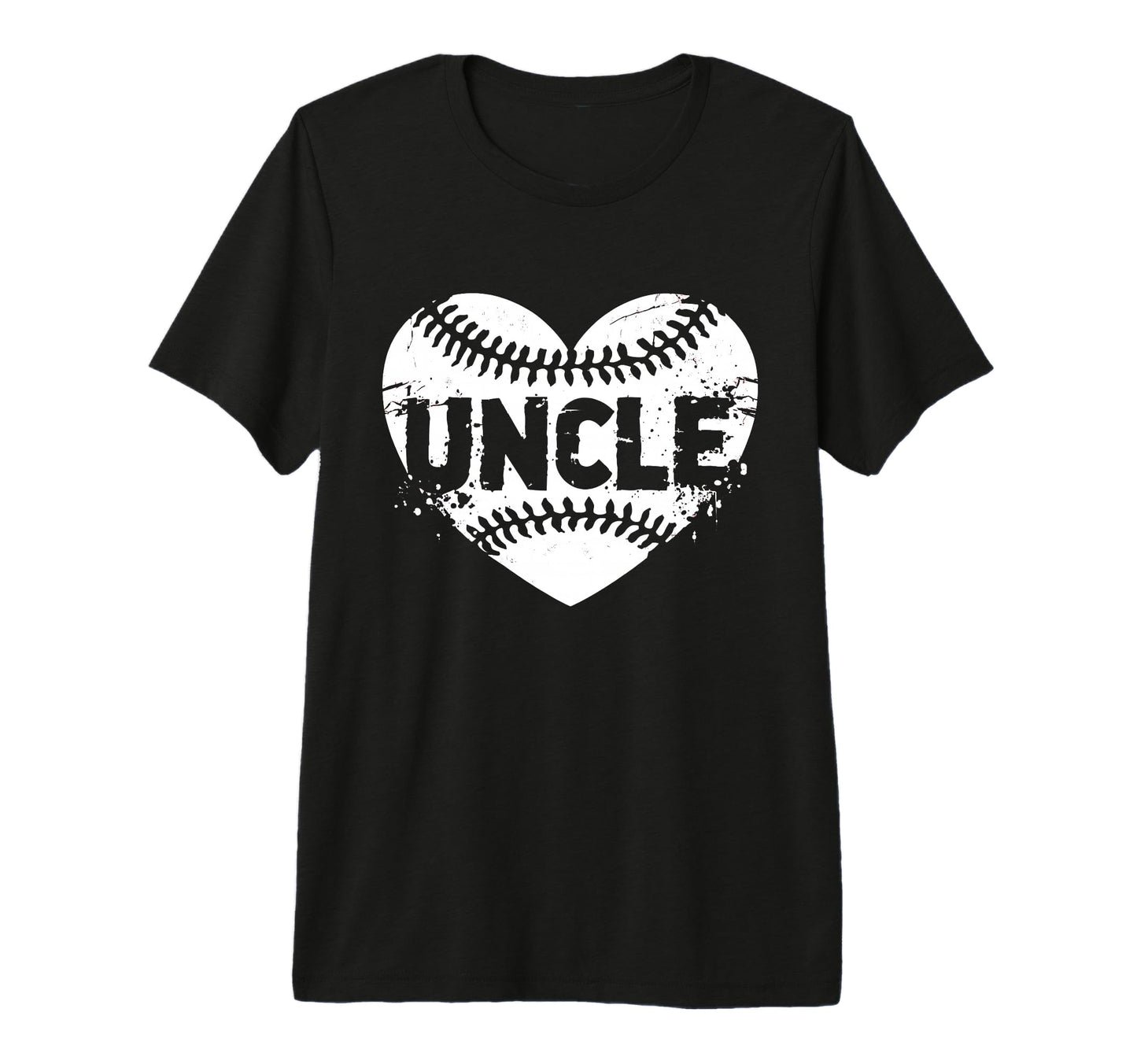Uncle Baseball Heart Tri Blend T-Shirt - Trendy Graphic Men Women - T-Shirt, Sweatshirt, Hoodie