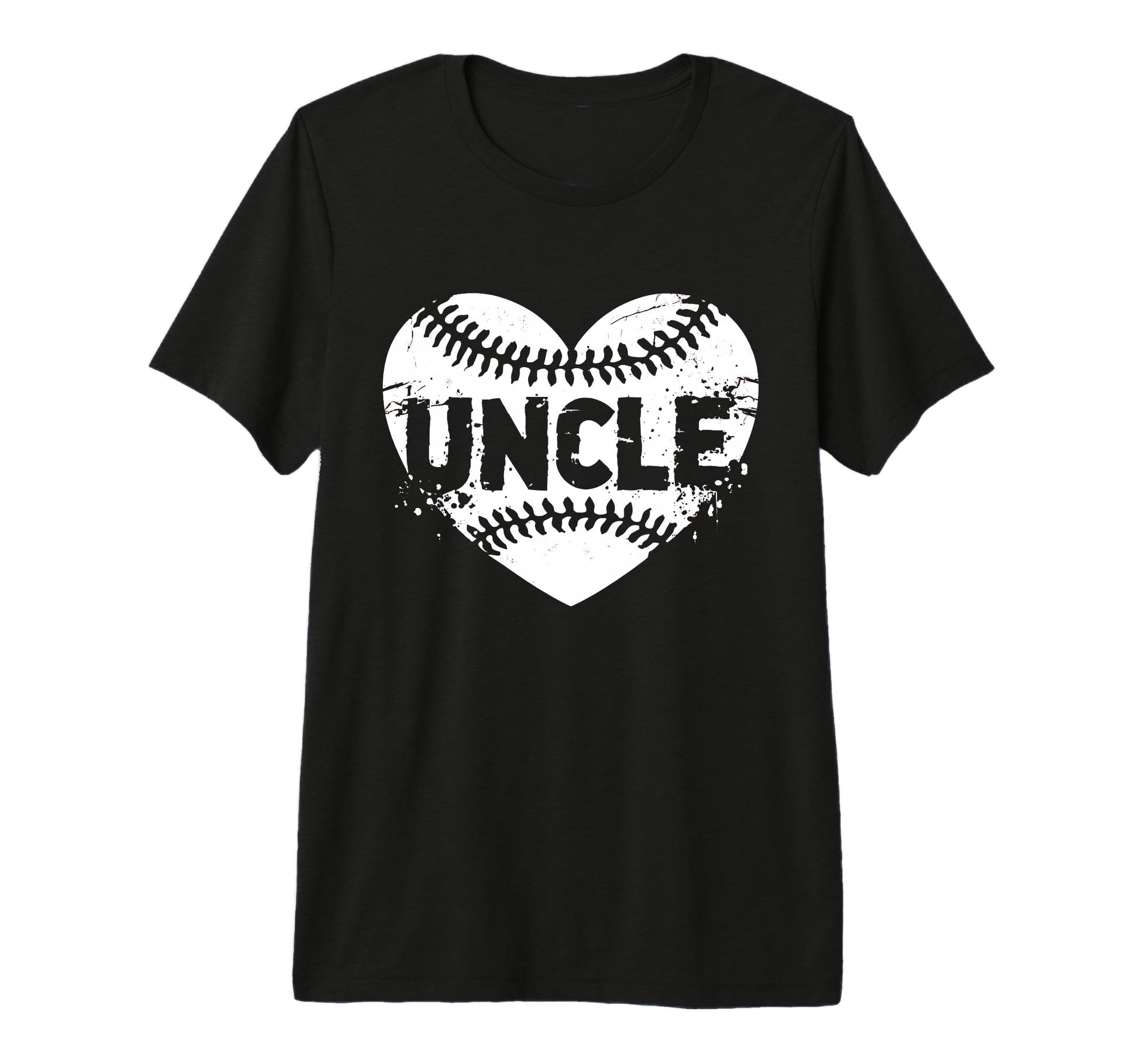Uncle Baseball Heart Tri Blend T-Shirt - Trendy Graphic Men Women - T-Shirt, Sweatshirt, Hoodie