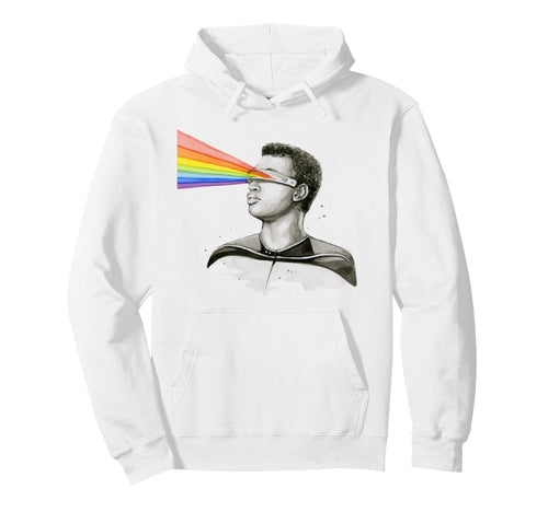 See Rainbow Visor Sci Fi Portrait Hoodie - Unique Graphic for Adults - T-Shirt, Sweatshirt, Hoodie