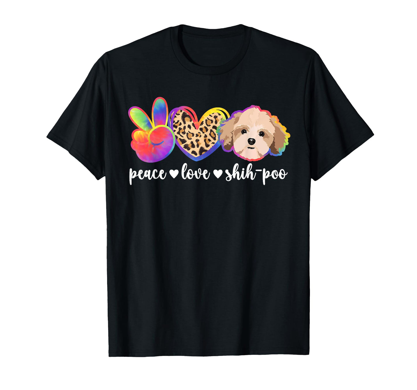 Peace Love Shih Poo Lover Shih Poo Owner T-Shirt - Minimalist Print Unisex - T-Shirt, Sweatshirt, Hoodie