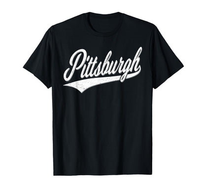 Pittsburgh Pa Varsity Script Sports T-Shirt - Aesthetic Graphic for Adults - T-Shirt, Sweatshirt, Hoodie