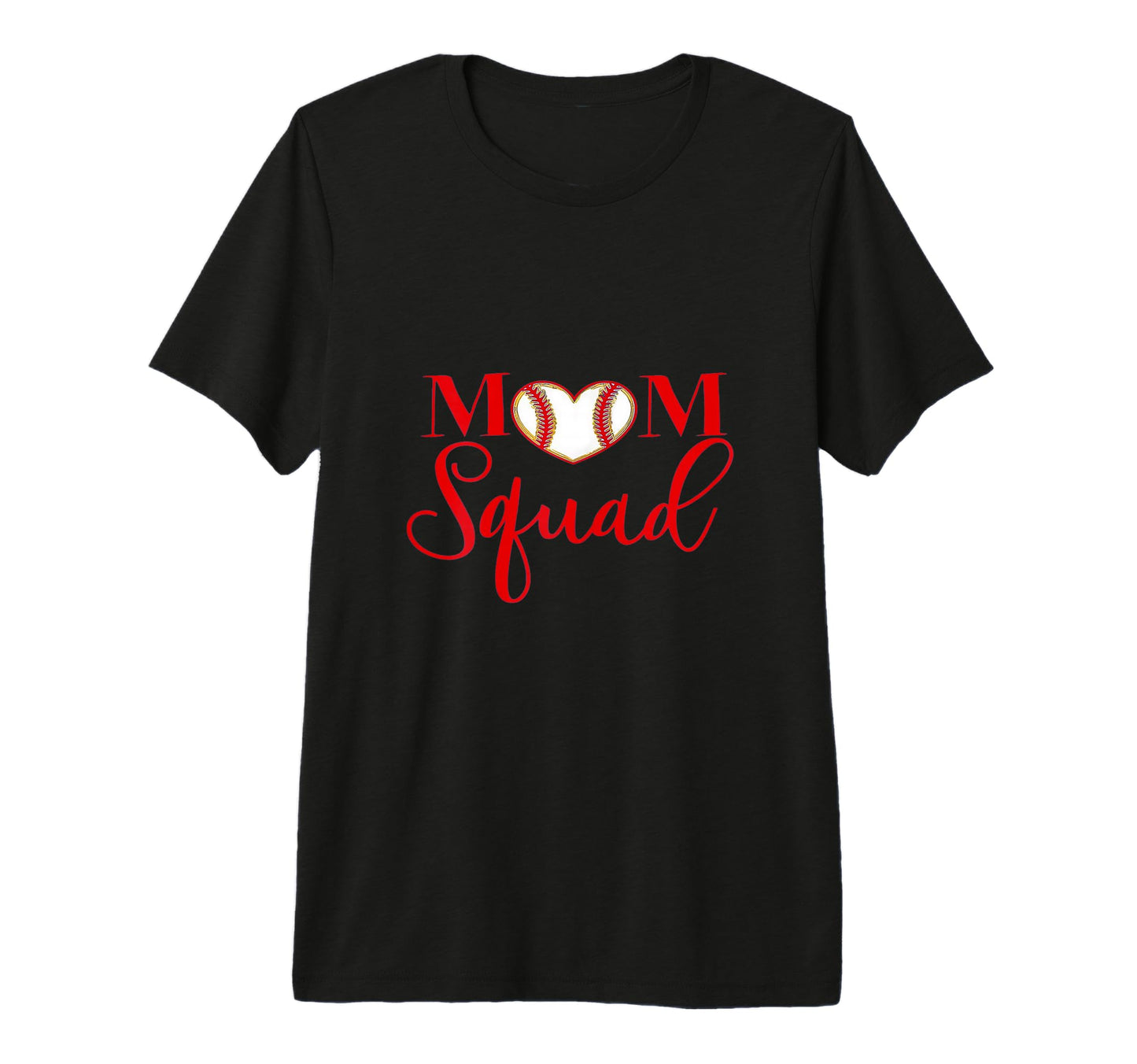 Mom Squad Baseball Inspired Red And T-Shirt - Trendy Graphic for Adults - T-Shirt, Sweatshirt, Hoodie