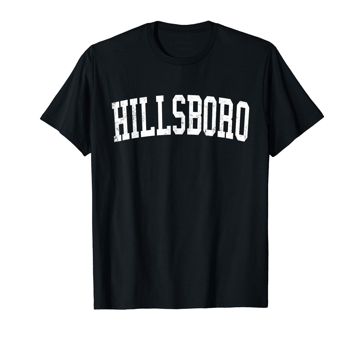 Hillsboro Or Distressed White Varsity T-Shirt - Aesthetic Graphic Unisex - T-Shirt, Sweatshirt, Hoodie