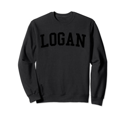 Logan Ut Distressed Black Varsity Sweatshirt - Streetwear Style for Adults - T-Shirt, Sweatshirt, Hoodie