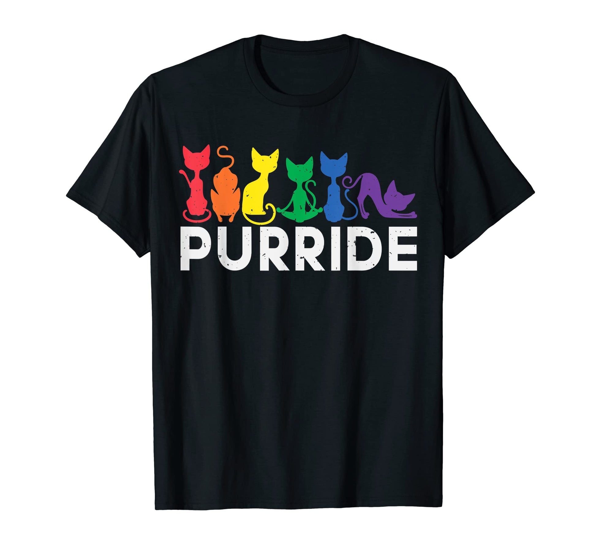 Funny Pride Cat Purride Gay Lgbtq Rainbow T-Shirt - Unique Graphic Unisex - T-Shirt, Sweatshirt, Hoodie