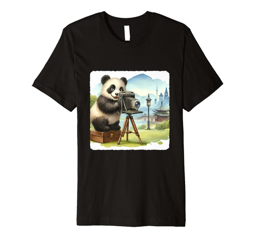 Panda Camera Photographer Capturing T-Shirt - Fun Novelty Design Unisex - T-Shirt, Sweatshirt, Hoodie