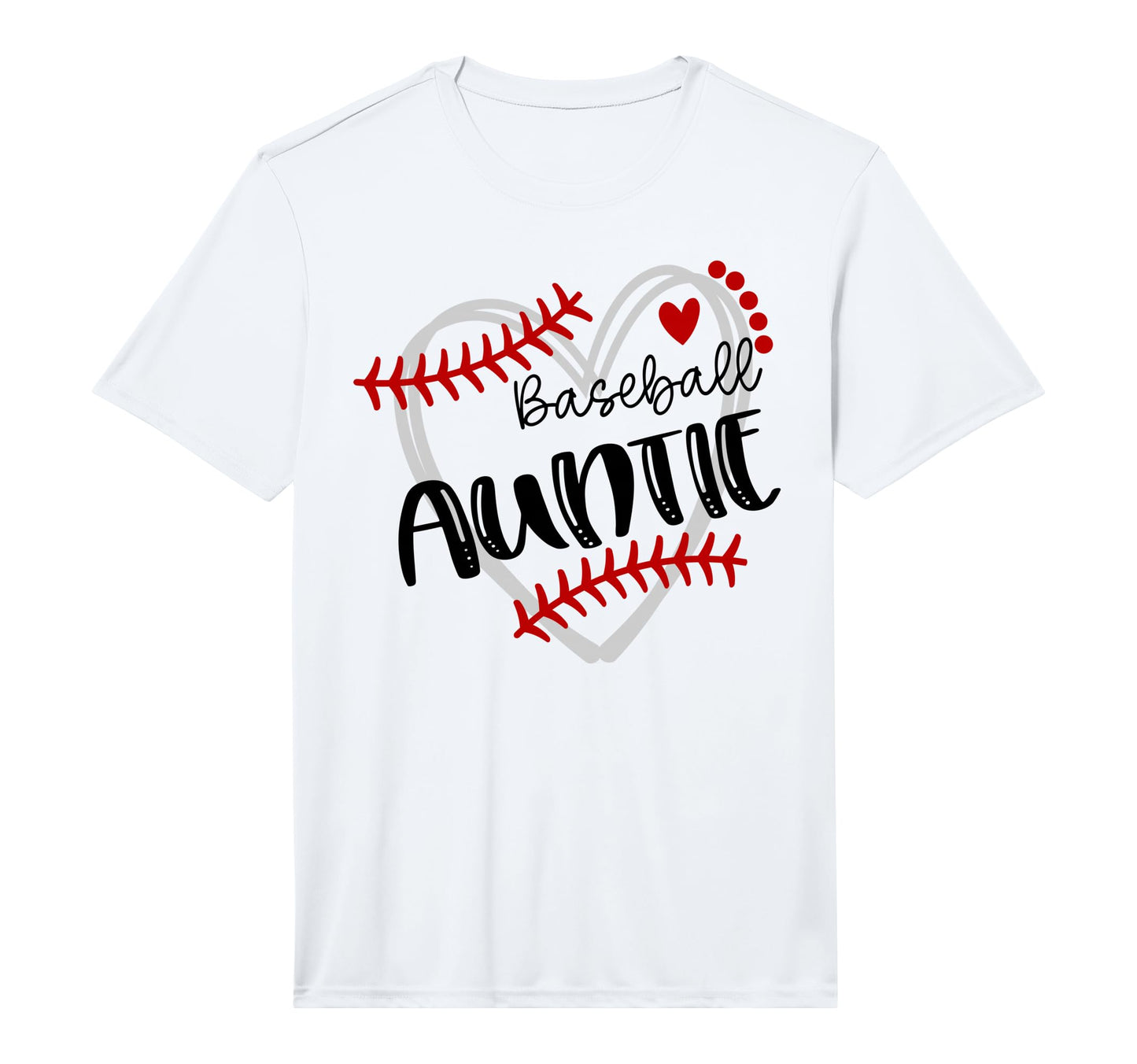 Personalized Baseball Heart Auntie T-Shirt - Aesthetic Graphic for Adults - T-Shirt, Sweatshirt, Hoodie