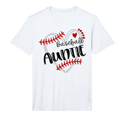 Personalized Baseball Heart Auntie T-Shirt - Aesthetic Graphic for Adults - T-Shirt, Sweatshirt, Hoodie