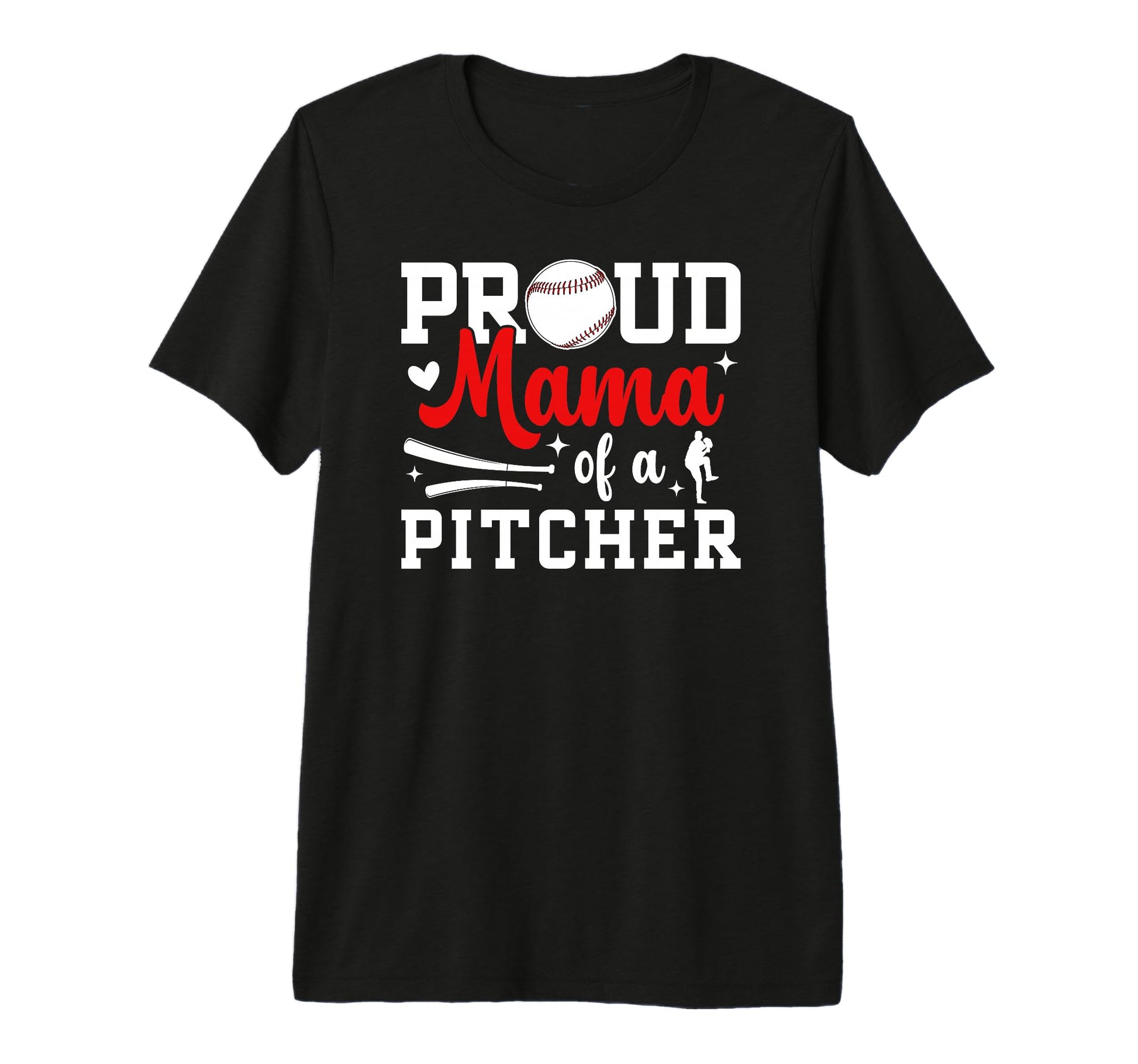 Proud Mama Baseball Pitcher Mom Baseball T-Shirt - Minimalist Print Unisex - T-Shirt, Sweatshirt, Hoodie