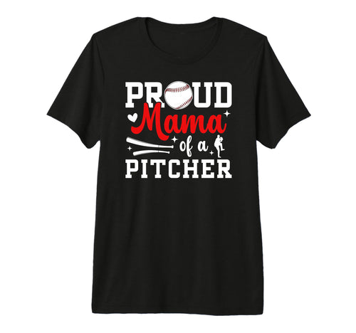 Proud Mama Baseball Pitcher Mom Baseball T-Shirt - Minimalist Print Unisex - T-Shirt, Sweatshirt, Hoodie