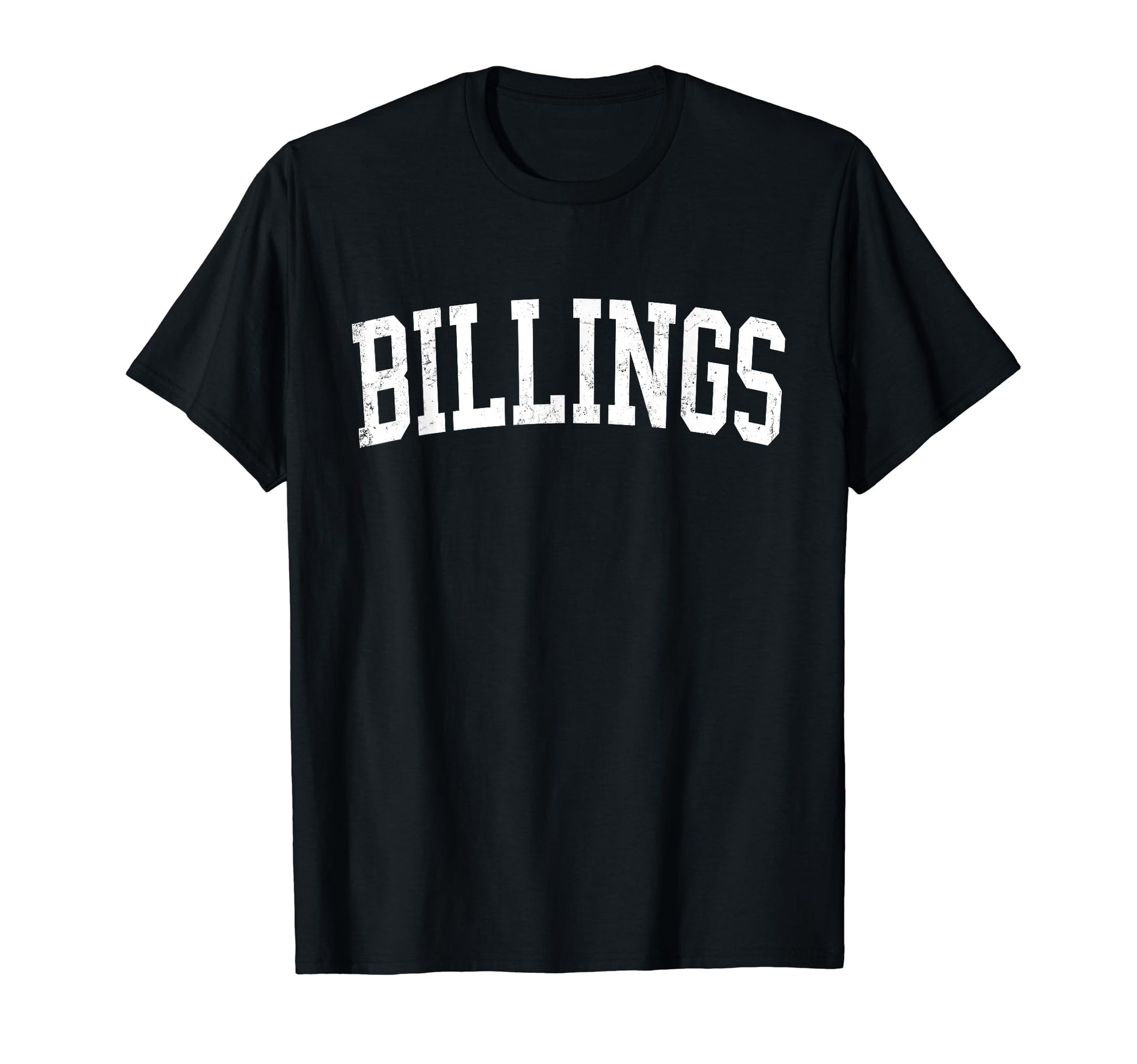 Billings Mt Distressed White Varsity T-Shirt - Novelty Apparel Unisex - T-Shirt, Sweatshirt, Hoodie